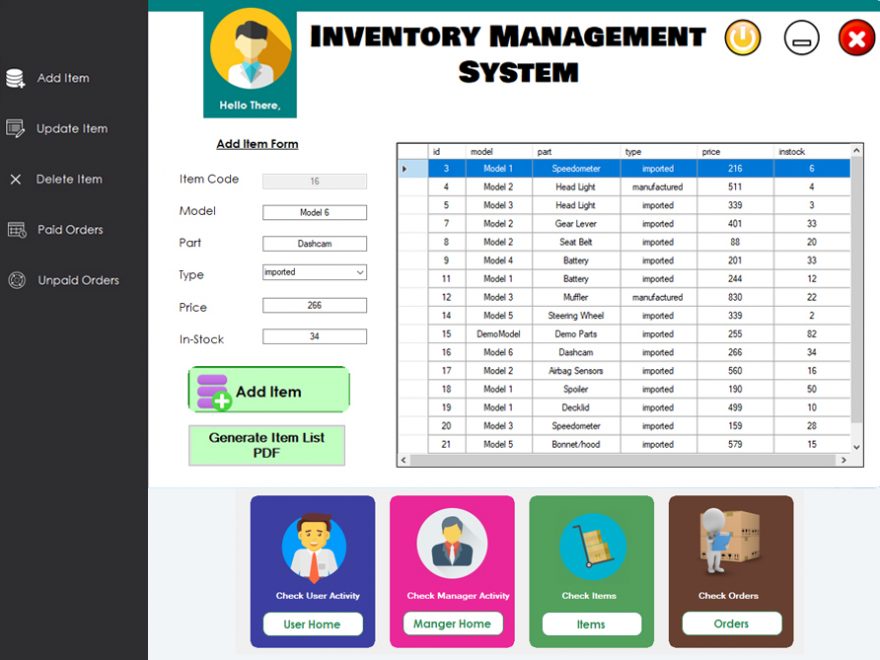 Inventory Management System in C# with source code