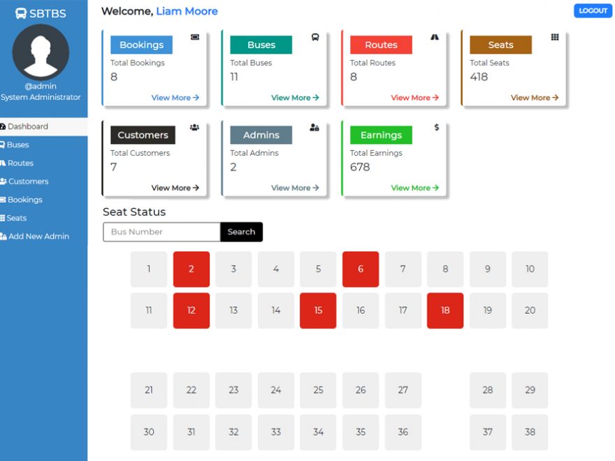 Simple Bus Ticket Booking System in PHP with Source Code.
