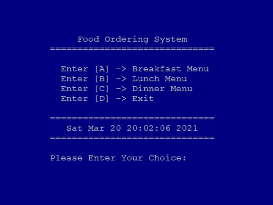 Download food ordering system in C language with source code