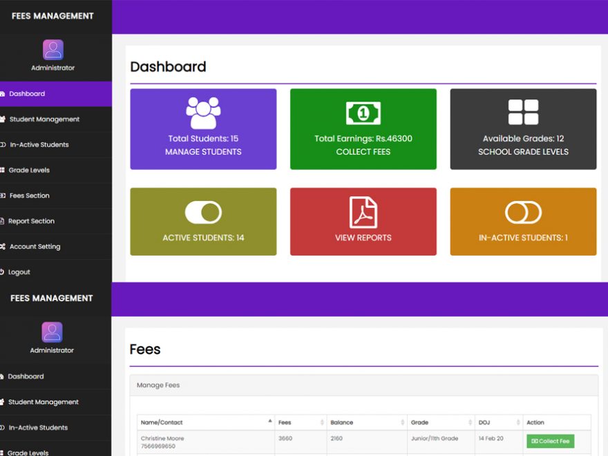 Download School Fees Management System in PHP with Source Code for free