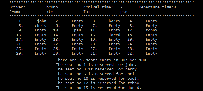 Download simple bus reservation system in C programing language