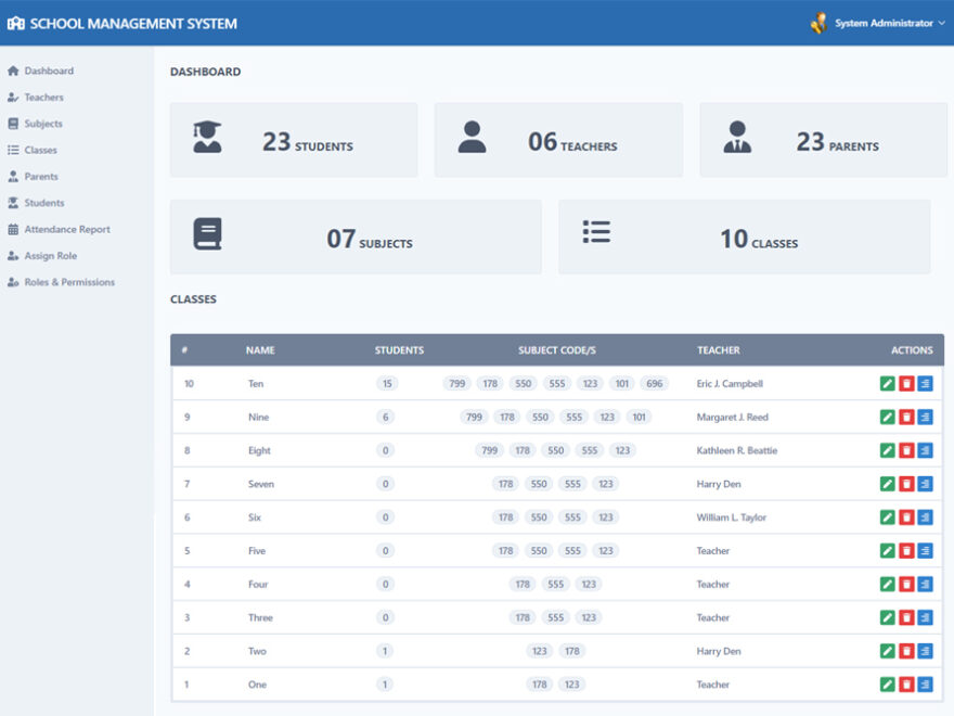 Download Laravel School management system with source code